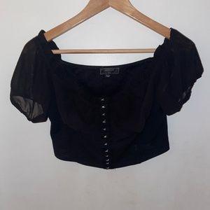 Chocolate USA corset Crop Top Black